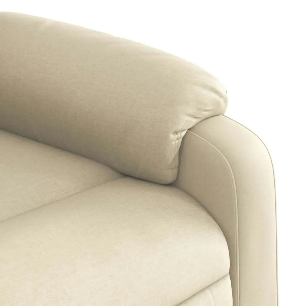 Massage Recliner Chair Cream Fabric 373595