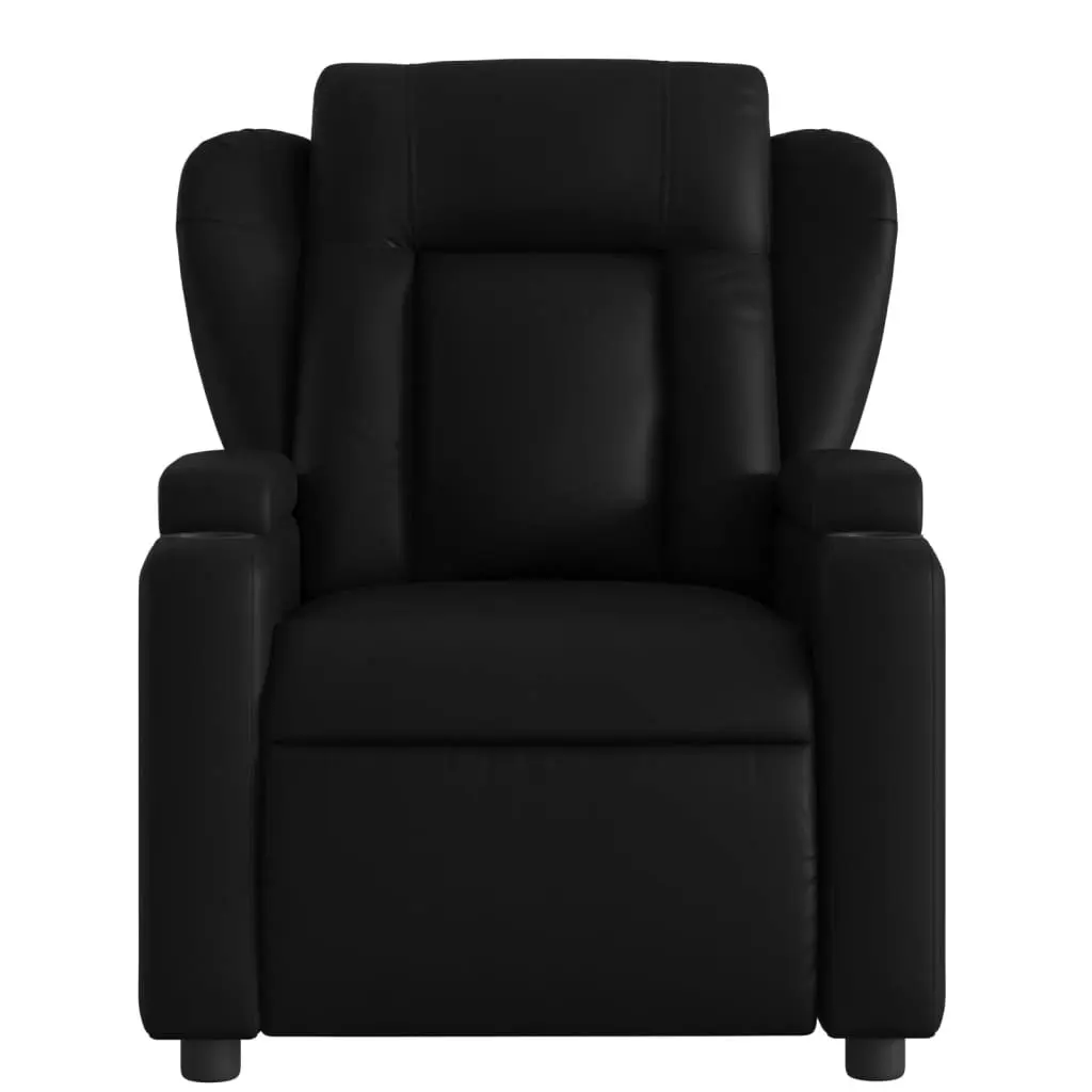 Massage Recliner Chair Black Faux Leather 3205596