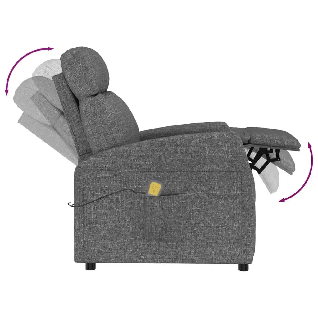 Massage Chair Dark Grey Fabric 348338