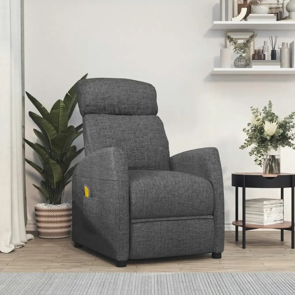 Massage Chair Dark Grey Fabric 348338