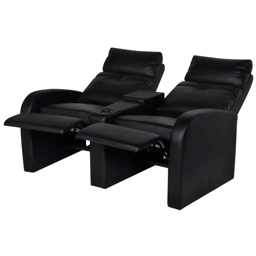 Recliner 2-seat Artificial Leather Black 242000