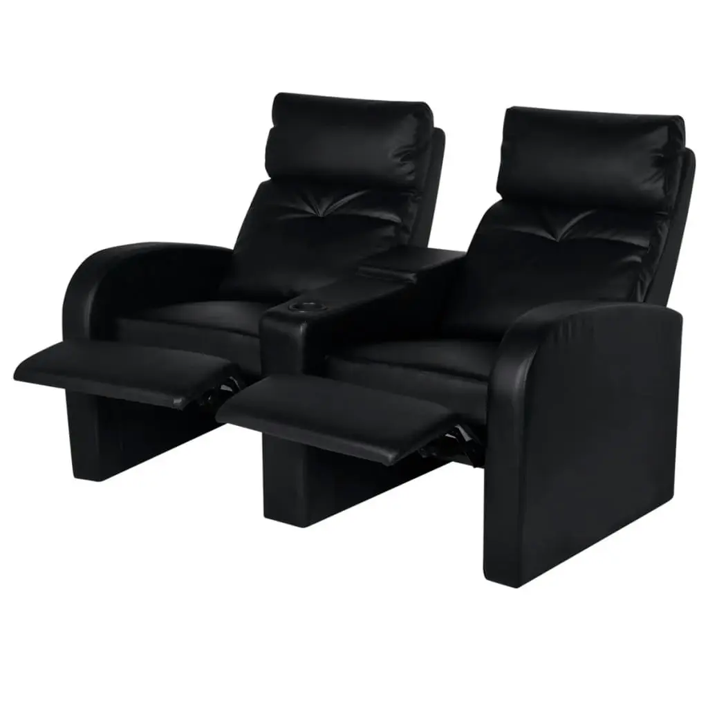 Recliner 2-seat Artificial Leather Black 242000