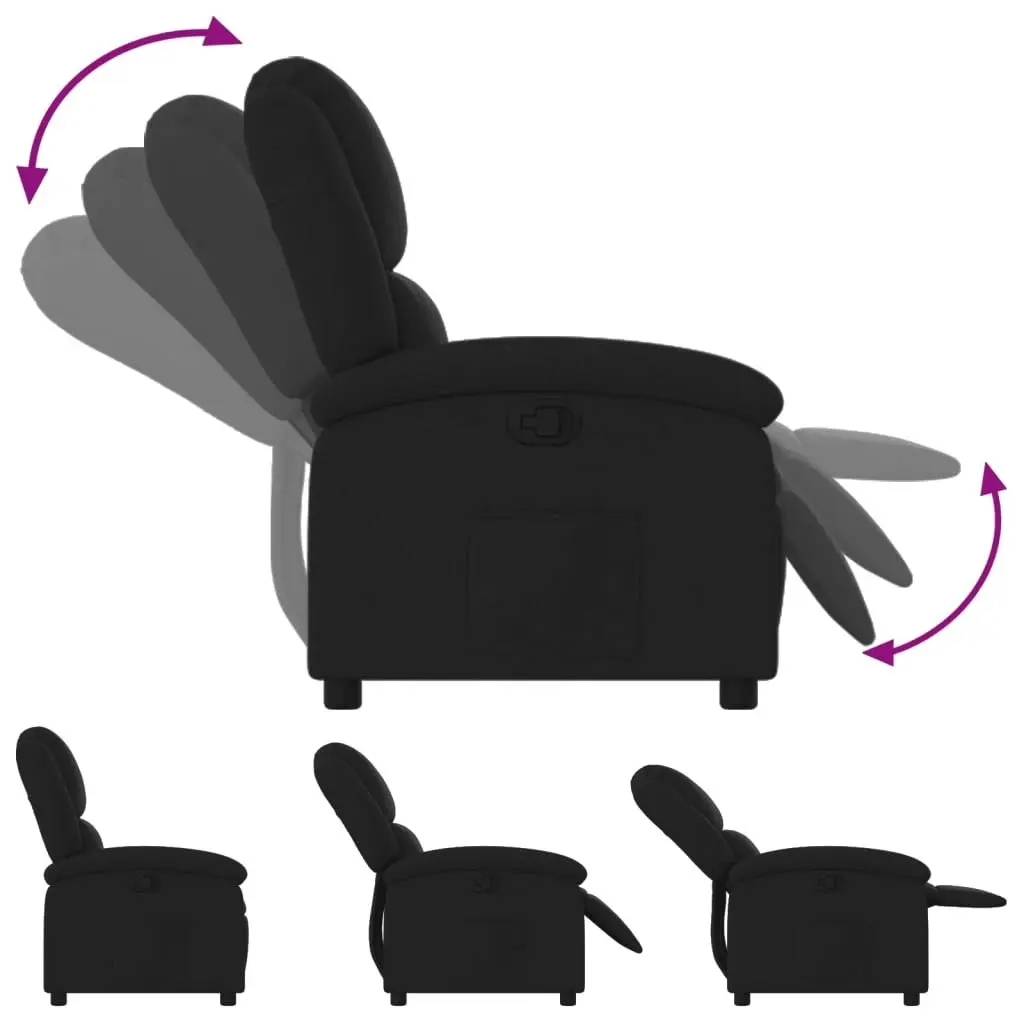 Recliner Chair Black Fabric 371753