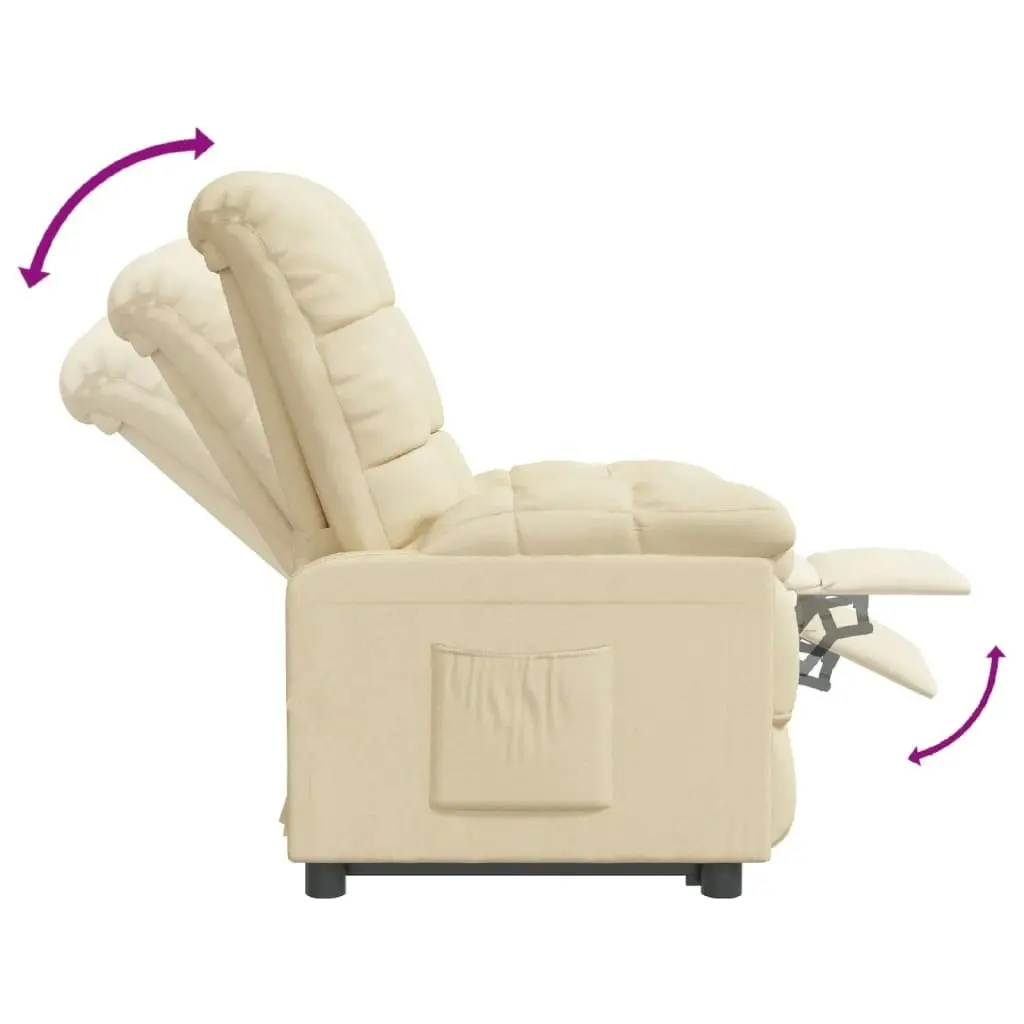 Recliner Chair Cream Fabric 342730