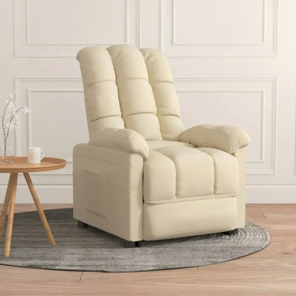 Recliner Chair Cream Fabric 342730