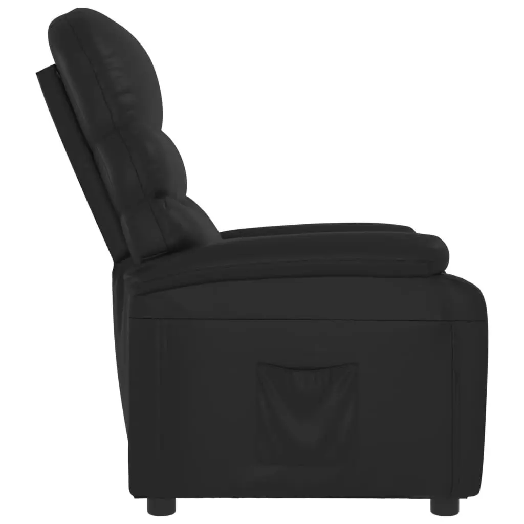 Recliner Chair Black Faux Leather 348311