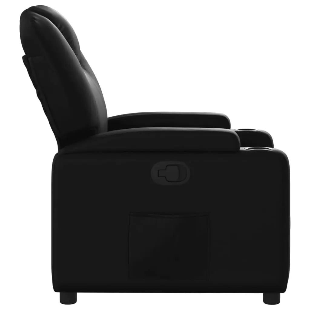 Recliner Chair Black Faux Leather 3205976