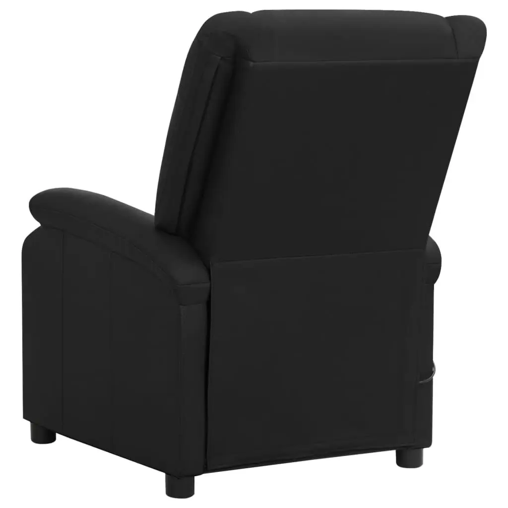 Recliner Chair Black Real Leather 340200