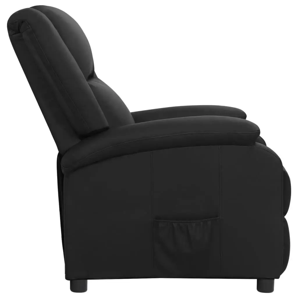 Recliner Chair Black Real Leather 340200