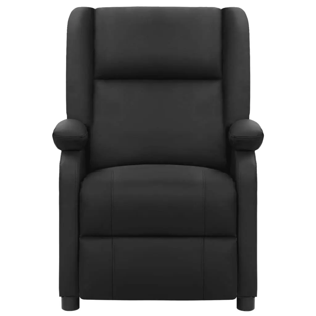 Recliner Chair Black Real Leather 340200