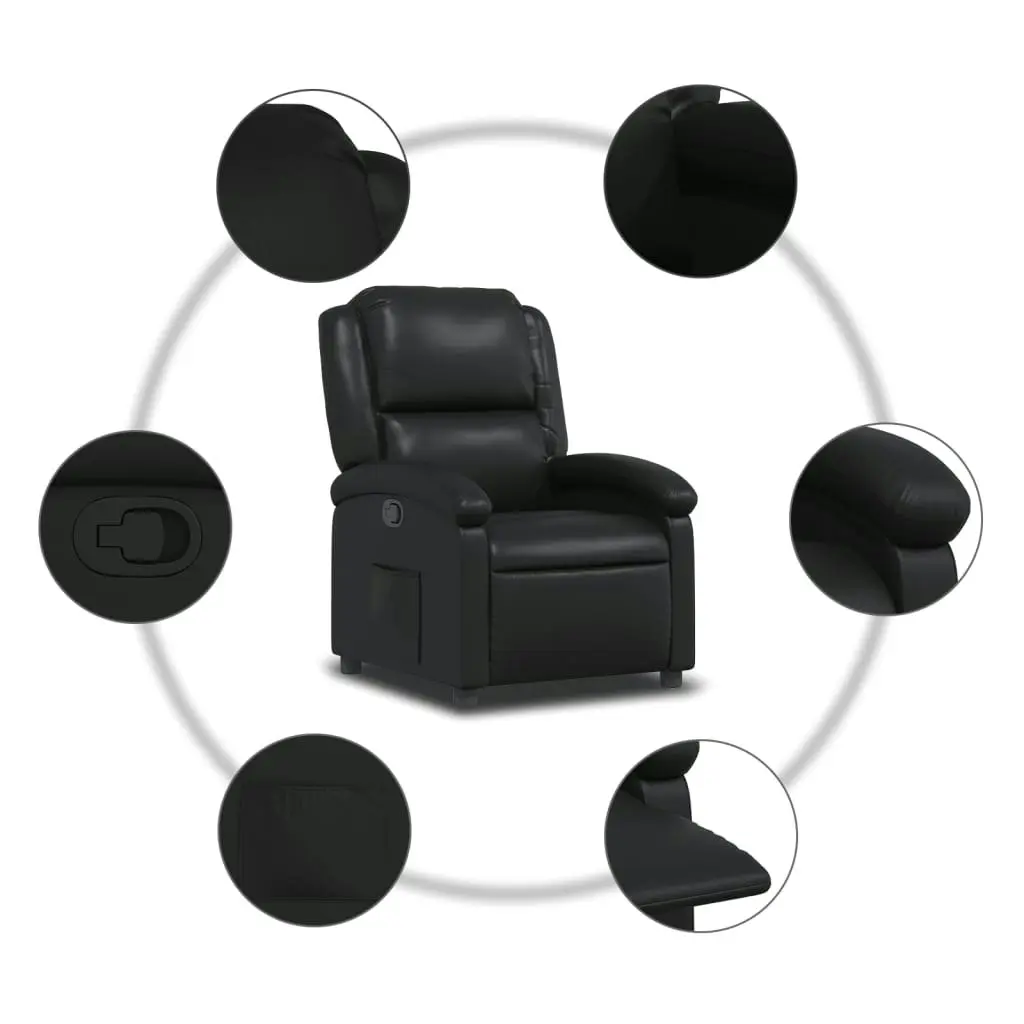 Recliner Chair Black Faux Leather 371775