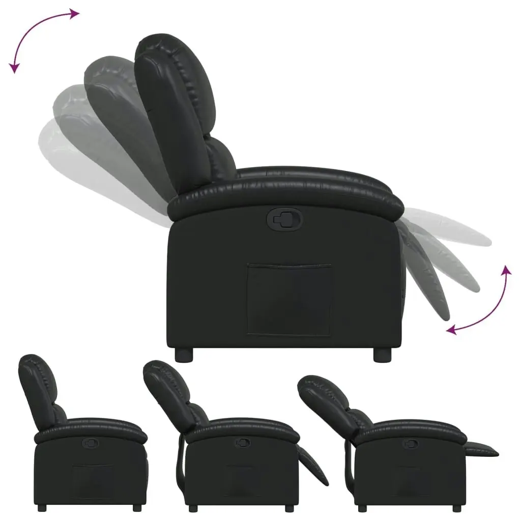 Recliner Chair Black Faux Leather 371775