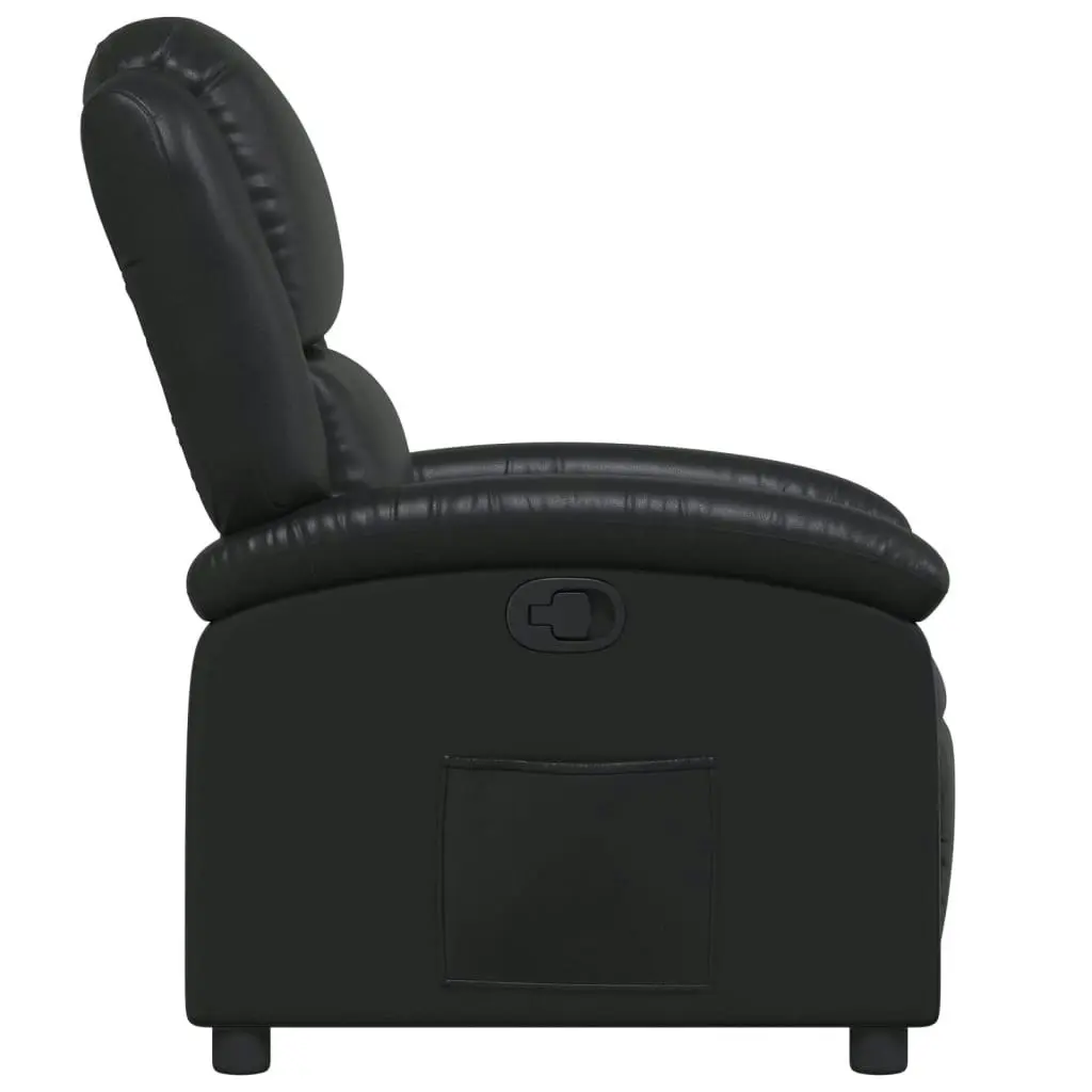 Recliner Chair Black Faux Leather 371775