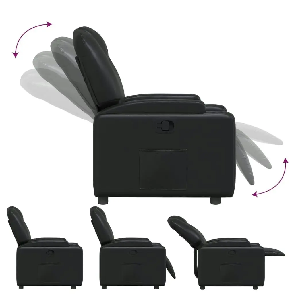 Recliner Chair Black Faux Leather 372389