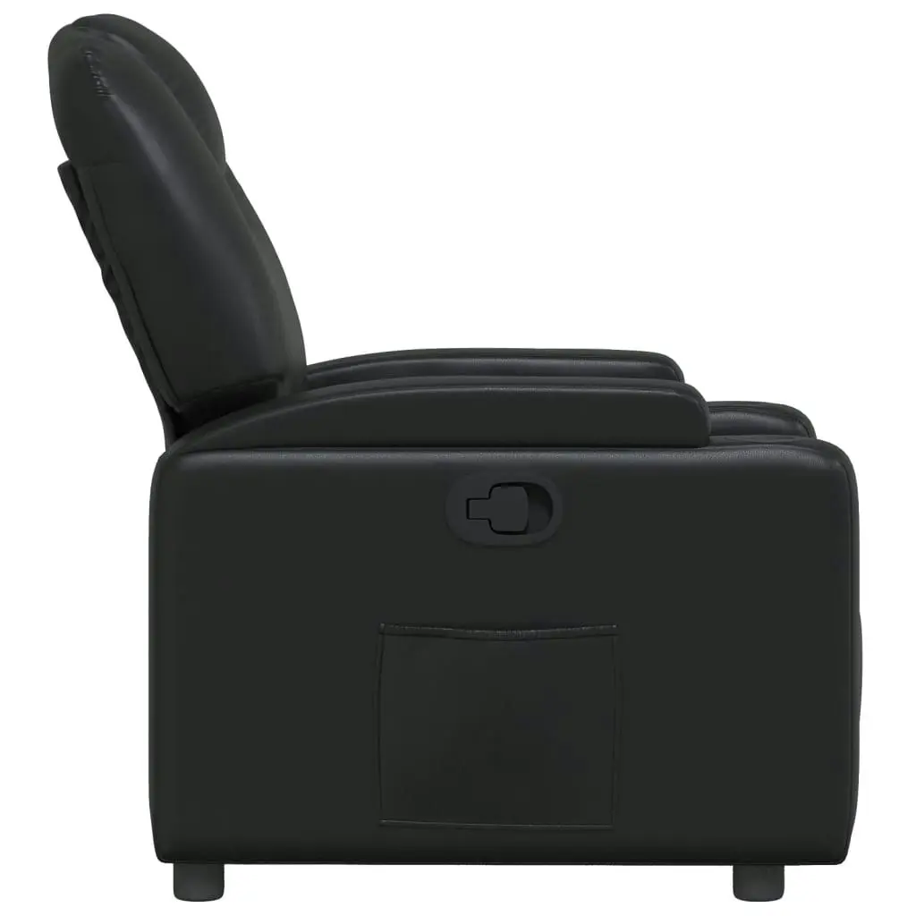 Recliner Chair Black Faux Leather 372389