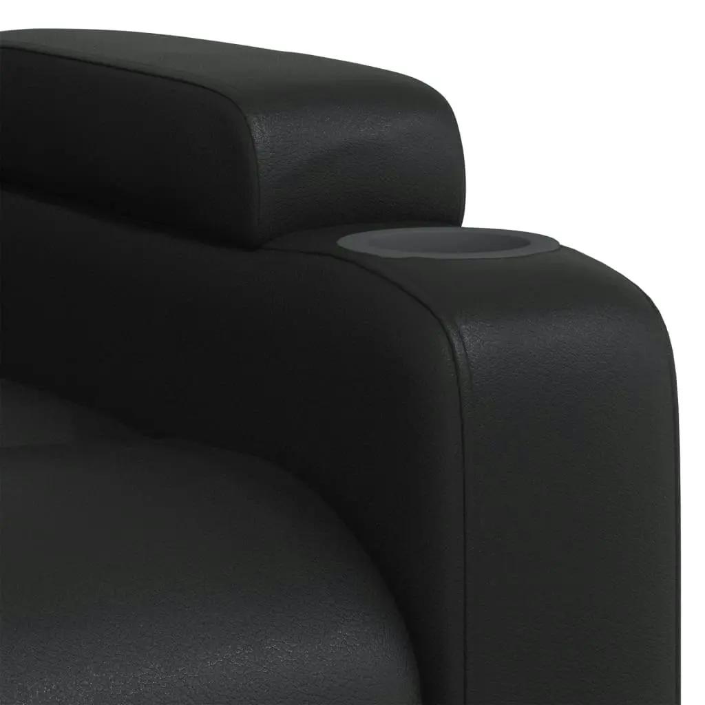 Recliner Chair Black Faux Leather 372389