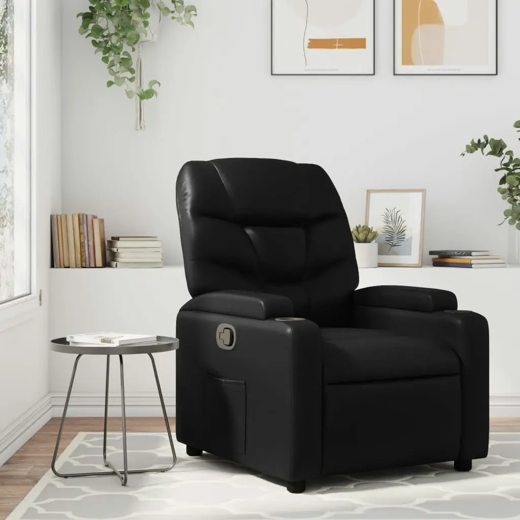 Recliner Chair Black Faux Leather 3205640