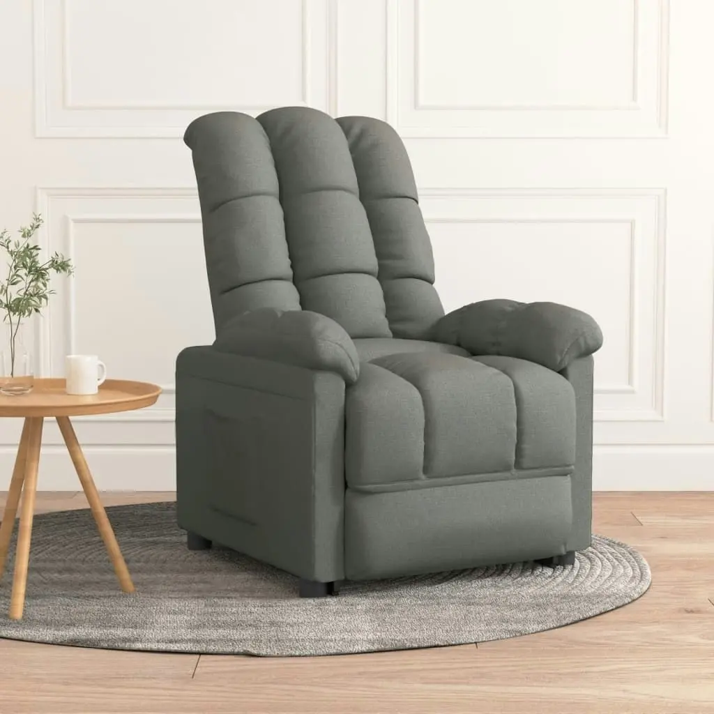 Recliner Chair Dark Grey Fabric 342722