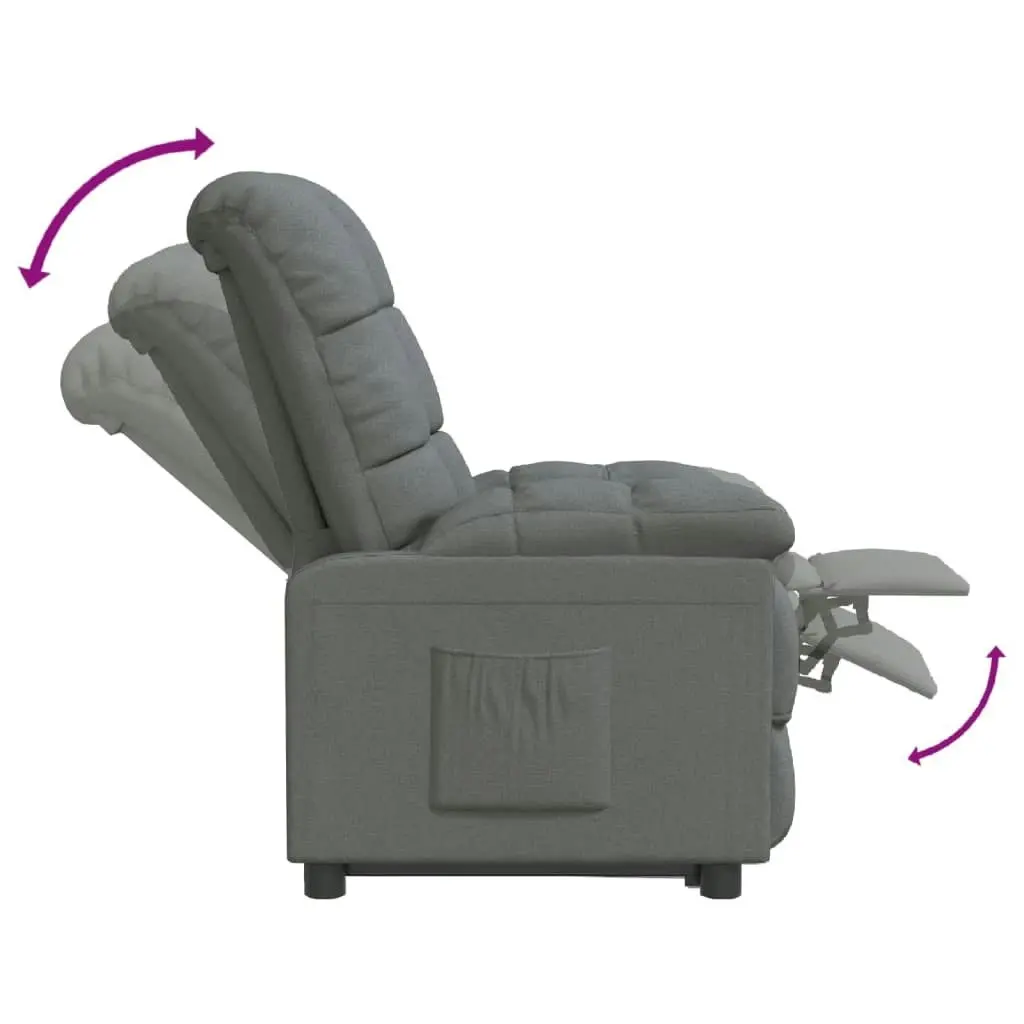 Recliner Chair Dark Grey Fabric 342722