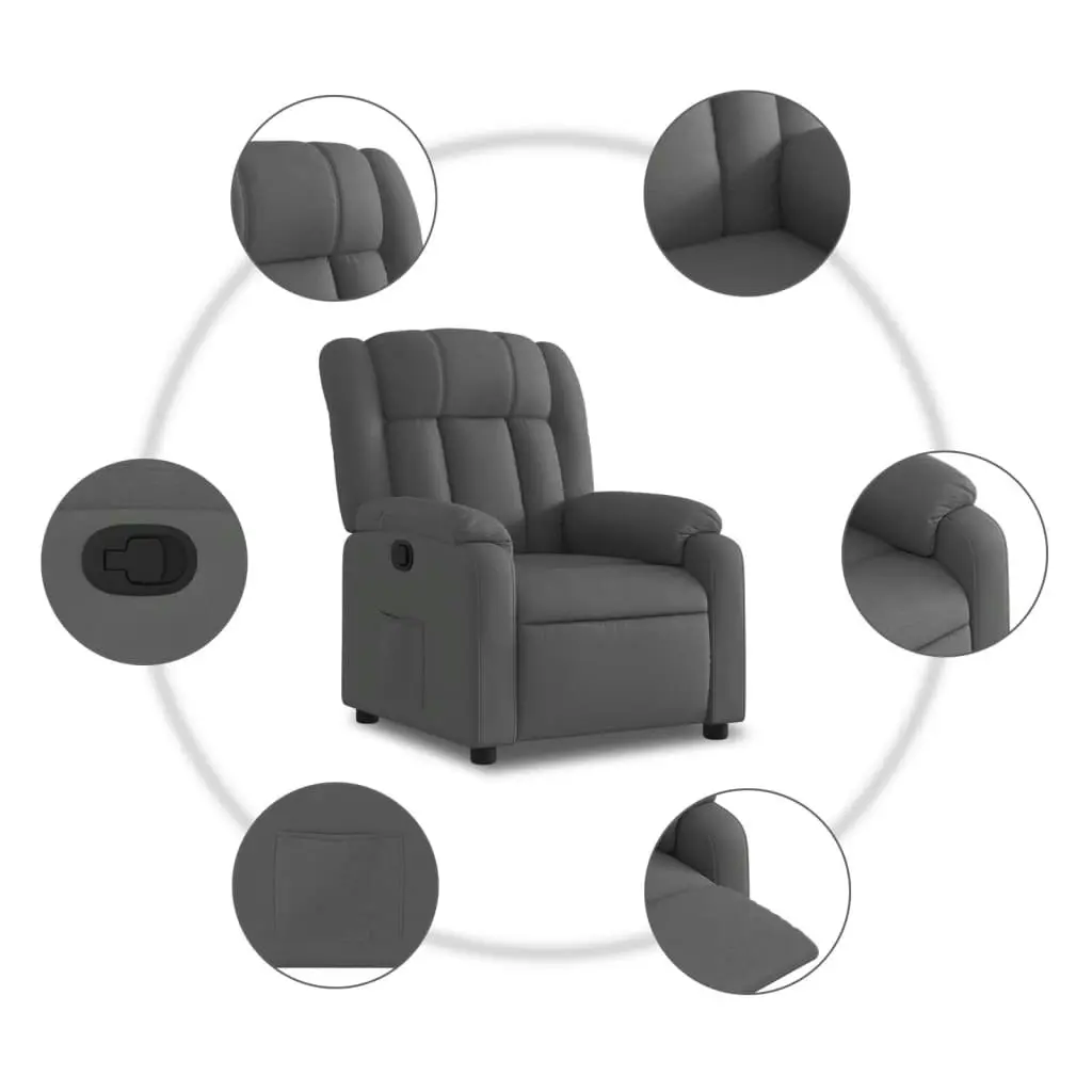 Recliner Chair Dark Grey Fabric 3205773