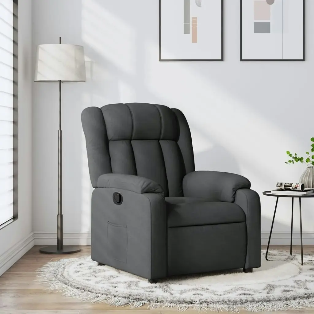 Recliner Chair Dark Grey Fabric 3205773