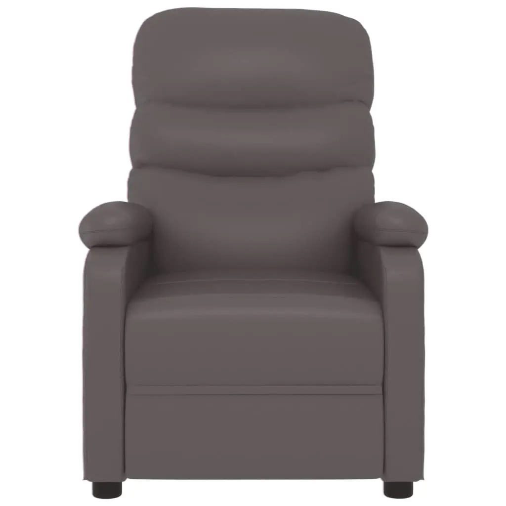 Recliner Chair Grey Faux Leather 348314