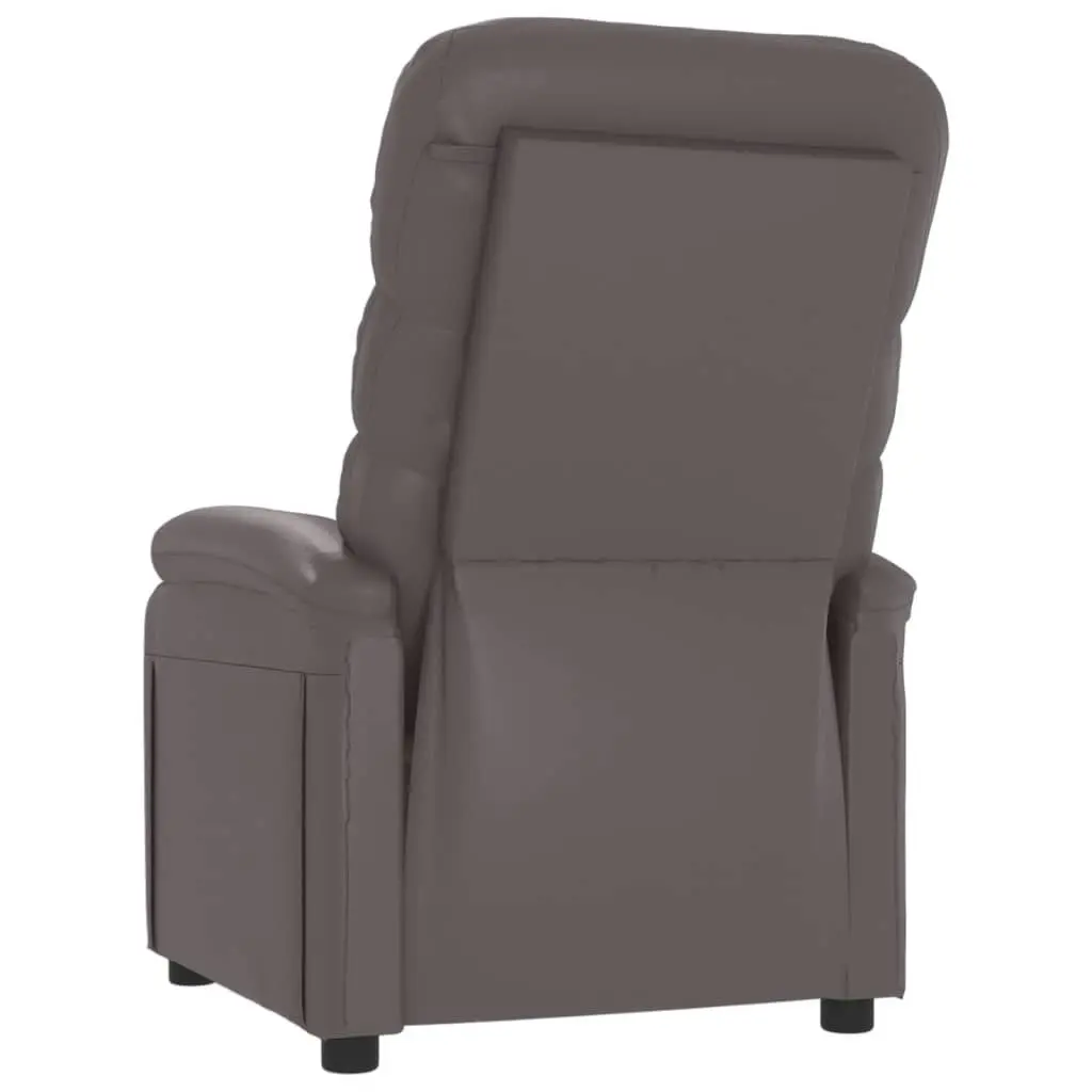 Recliner Chair Grey Faux Leather 348314