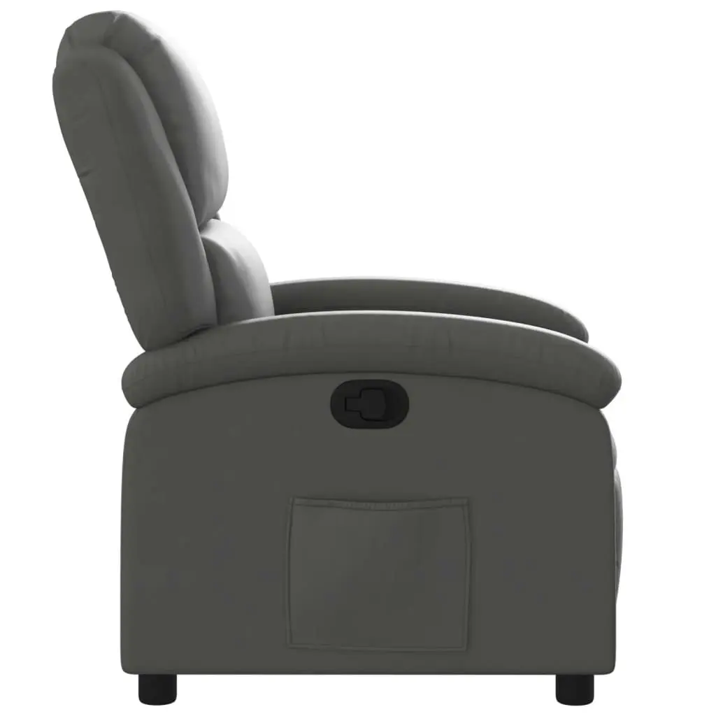 Recliner Chair Grey Real Leather 3205470