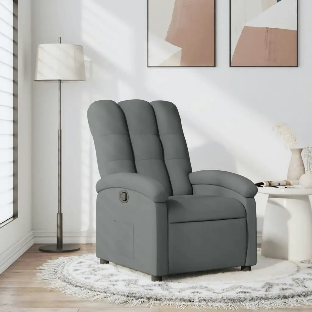 Recliner Chair Dark Grey Fabric 3205381