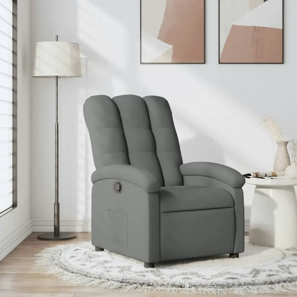 Recliner Chair Dark Grey Fabric 371728