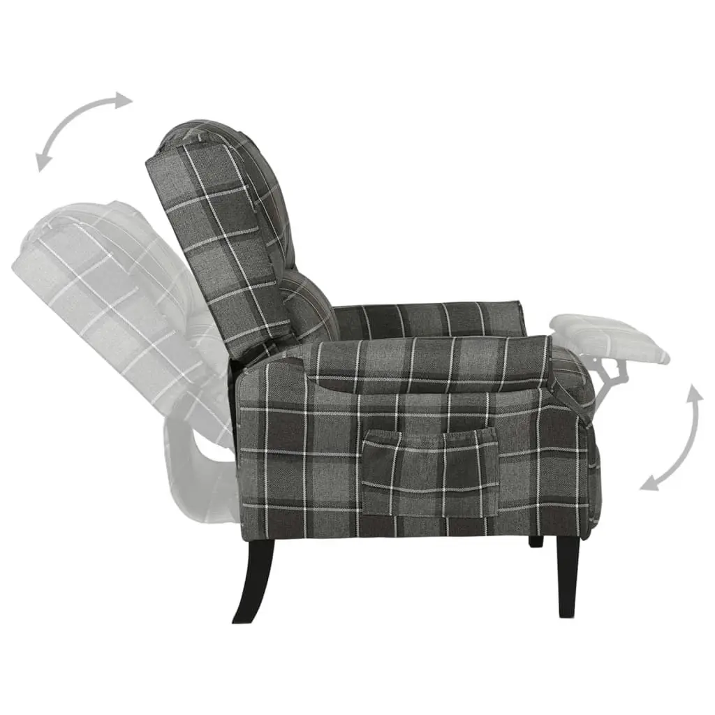 Reclining Chair Grey Fabric 329301