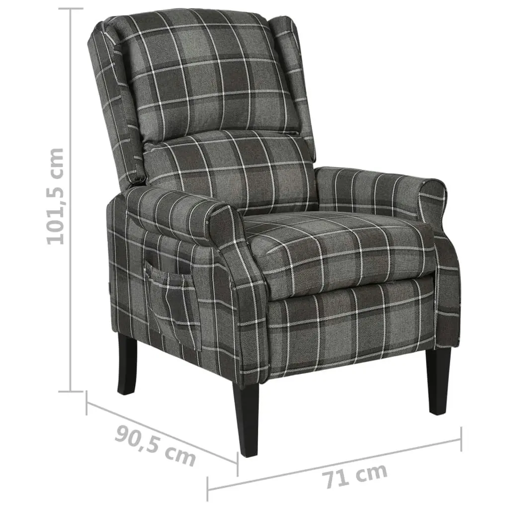 Reclining Chair Grey Fabric 329301