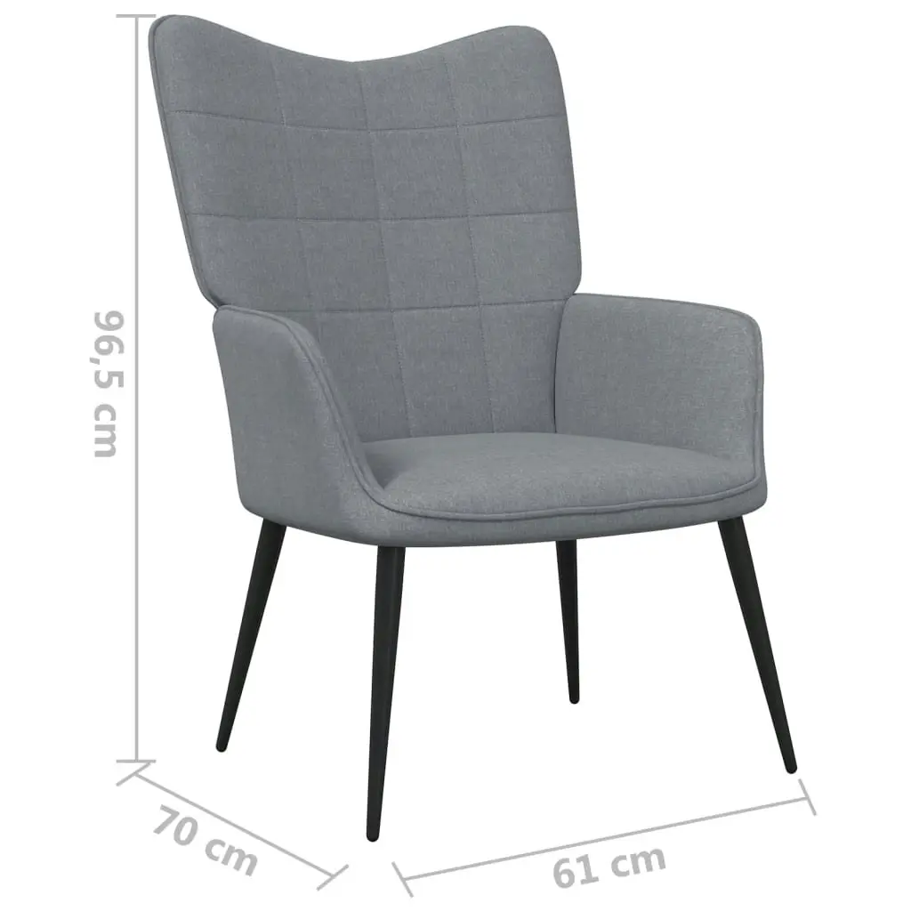 Relaxing Chair Light Grey Fabric 327941