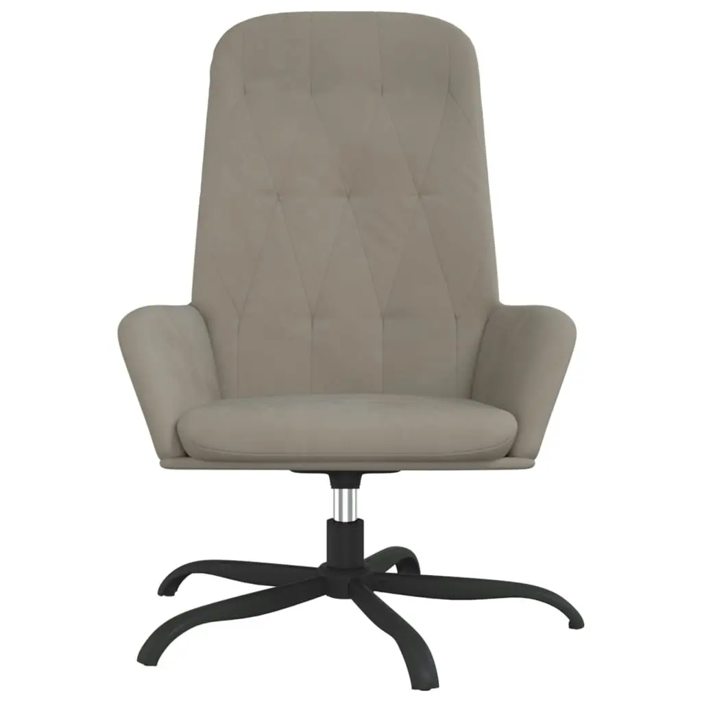 Relaxing Chair Light Grey Velvet 341205