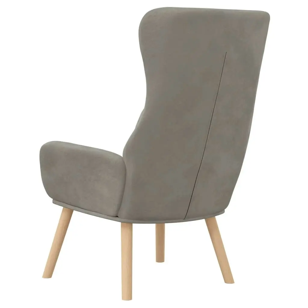 Relaxing Chair Light Grey Velvet 341351