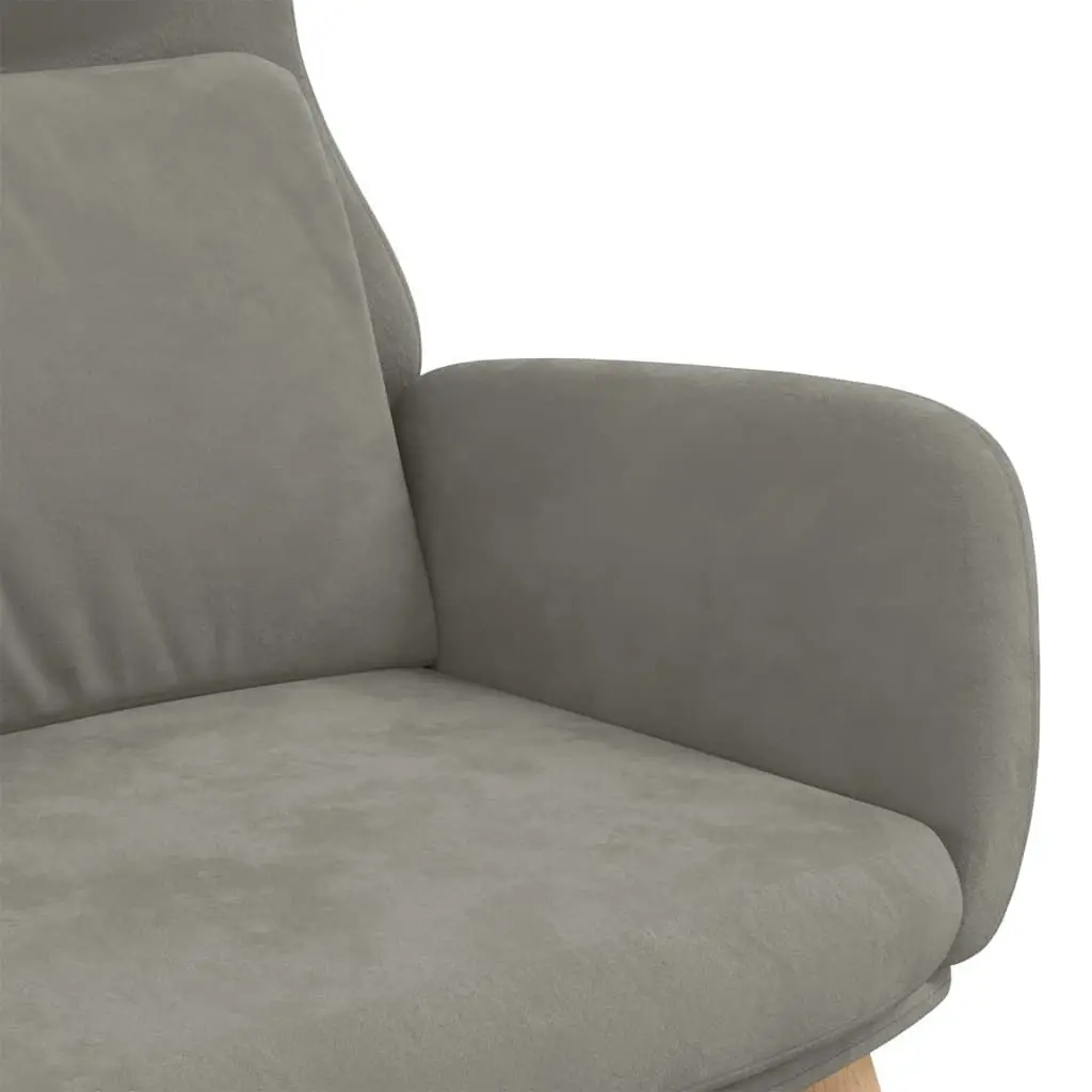 Relaxing Chair Light Grey Velvet 341351