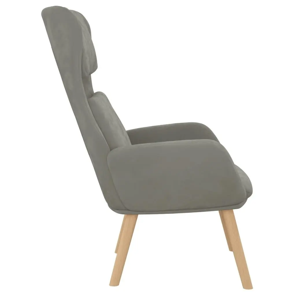 Relaxing Chair Light Grey Velvet 341351