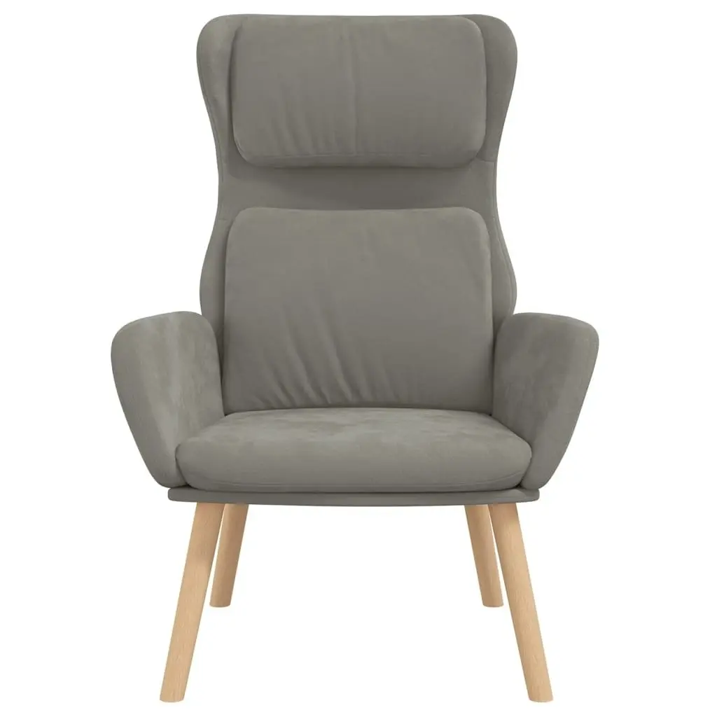 Relaxing Chair Light Grey Velvet 341351