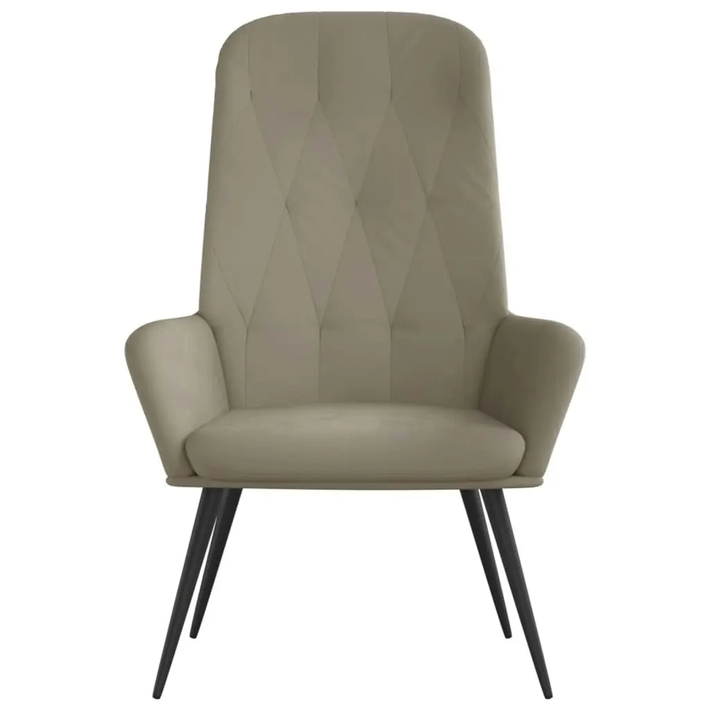 Relaxing Chair Light Grey Velvet 341194