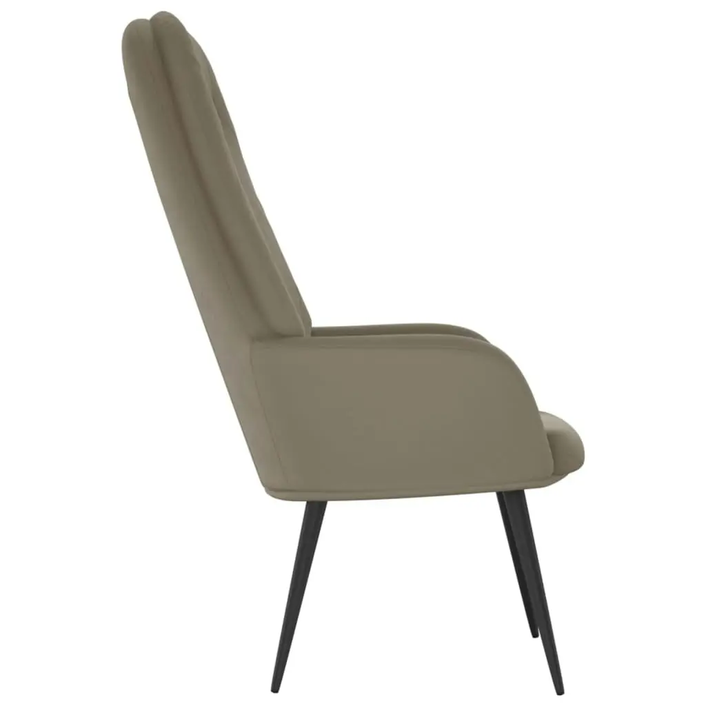 Relaxing Chair Light Grey Velvet 341194