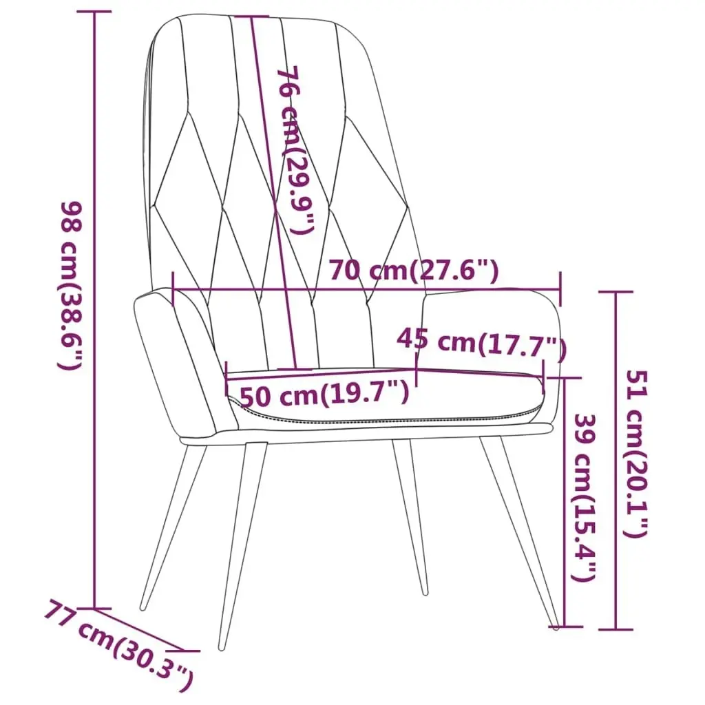 Relaxing Chair Light Grey Velvet 341194