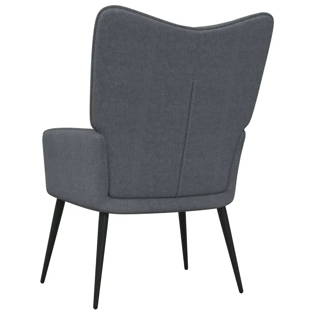 Relaxing Chair with a Stool Dark Grey Fabric 327953