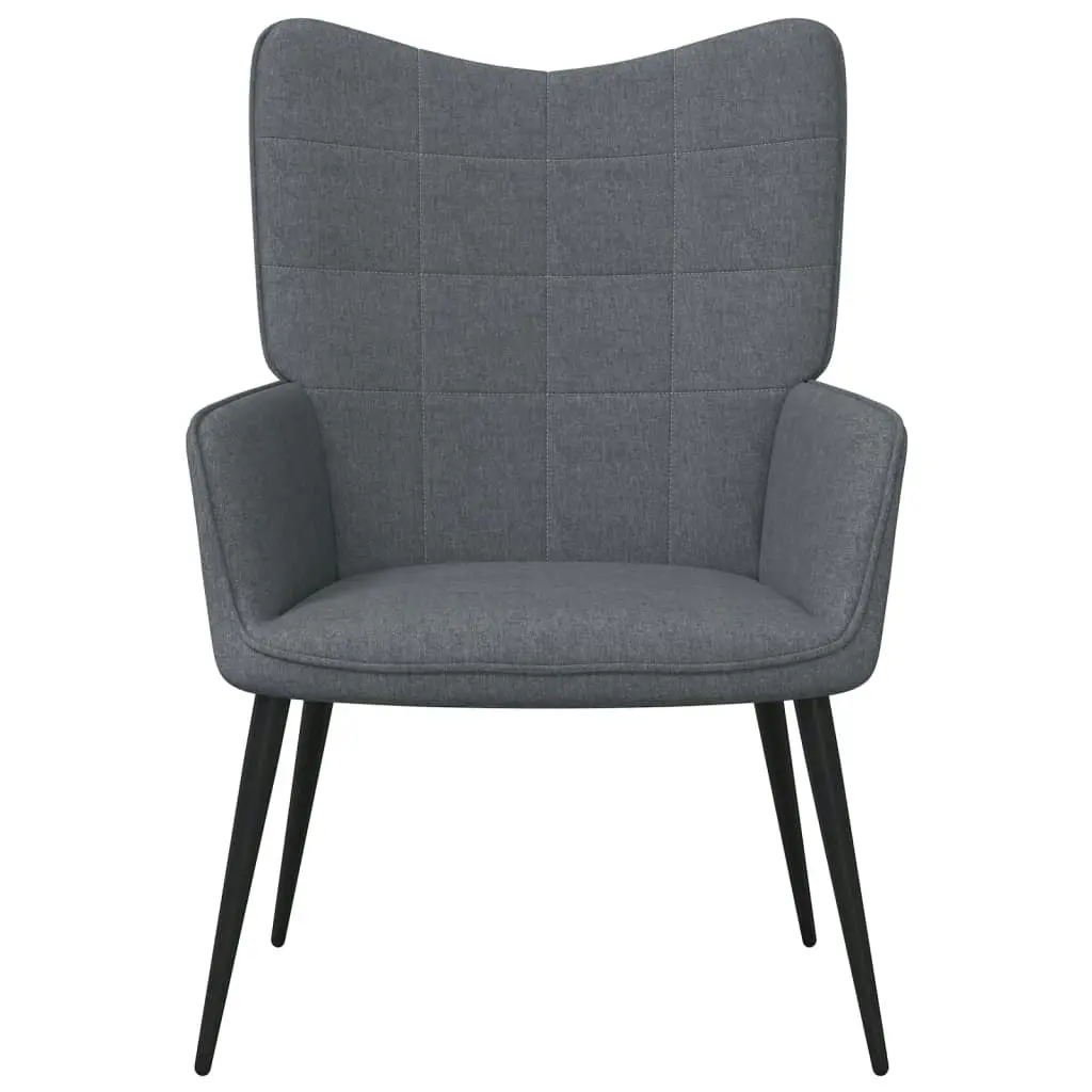 Relaxing Chair with a Stool Dark Grey Fabric 327953