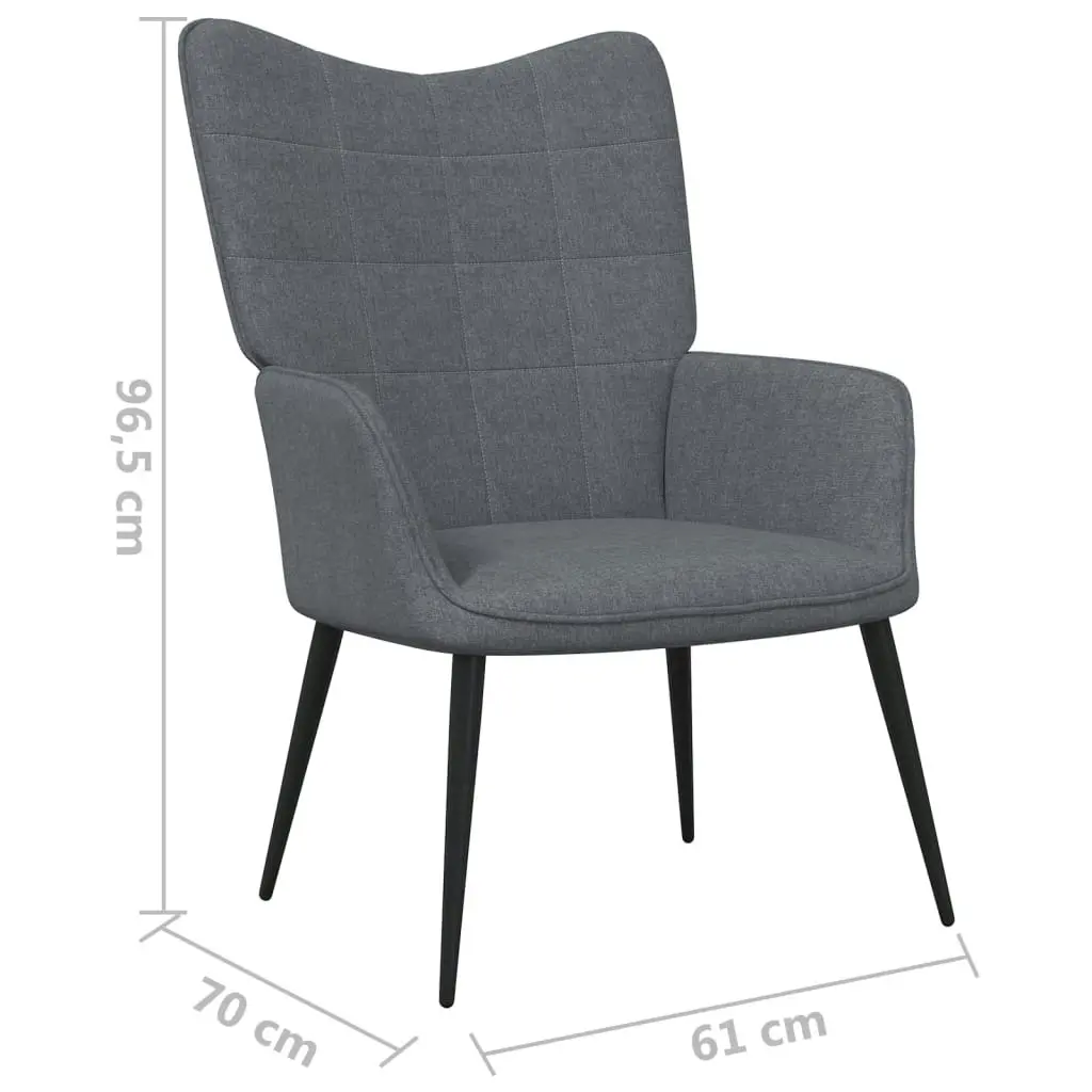 Relaxing Chair with a Stool Dark Grey Fabric 327953