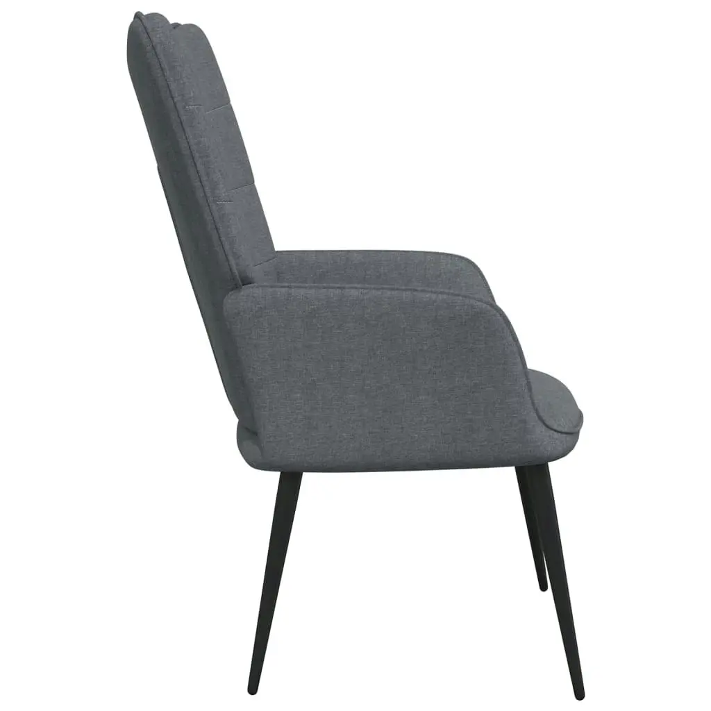 Relaxing Chair with a Stool Dark Grey Fabric 327953