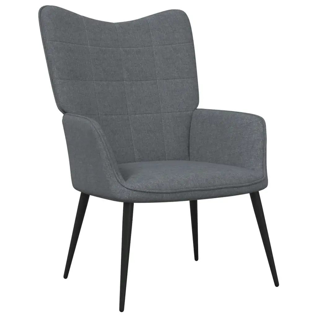 Relaxing Chair with a Stool Dark Grey Fabric 327953