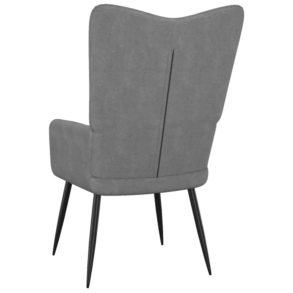 Relaxing Chair with a Stool Dark Grey Fabric 327557