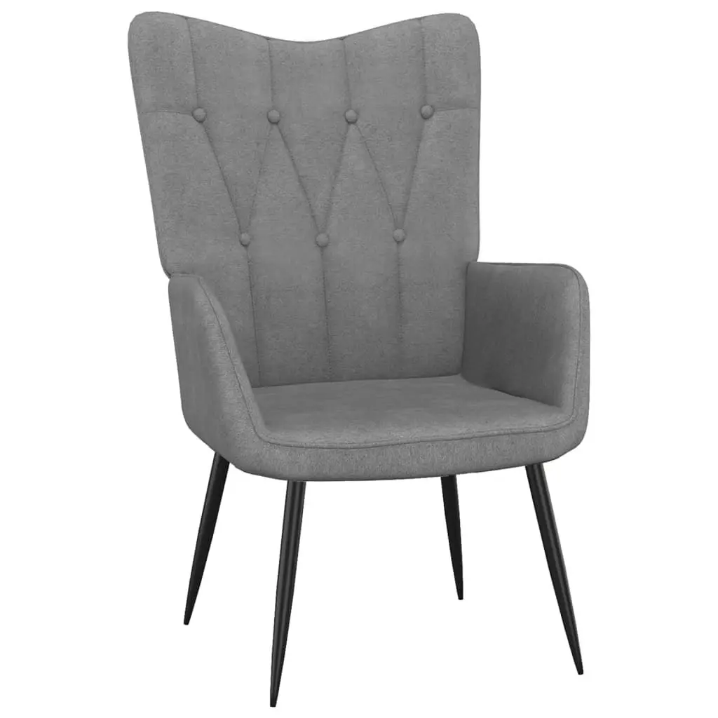 Relaxing Chair with a Stool Dark Grey Fabric 327557