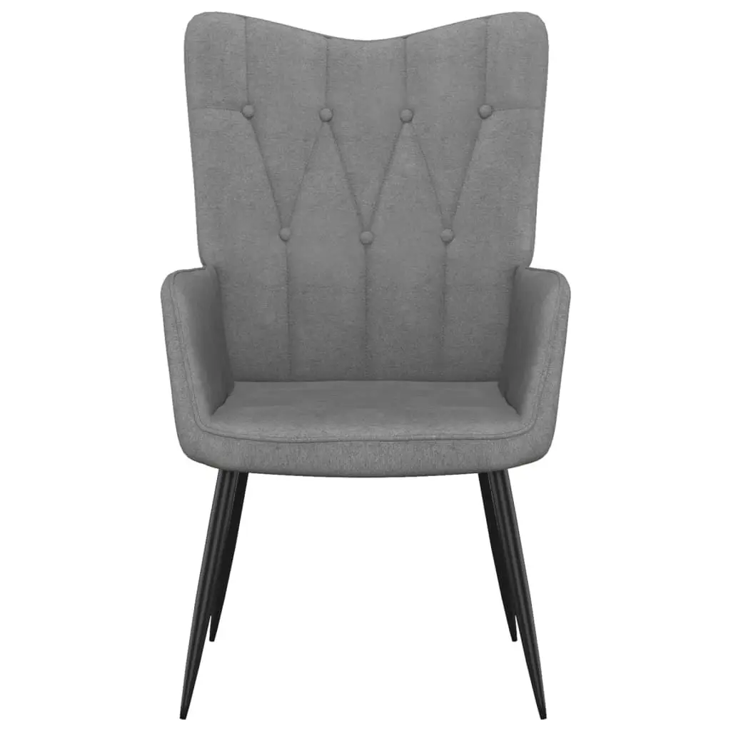 Relaxing Chair with a Stool Dark Grey Fabric 327557