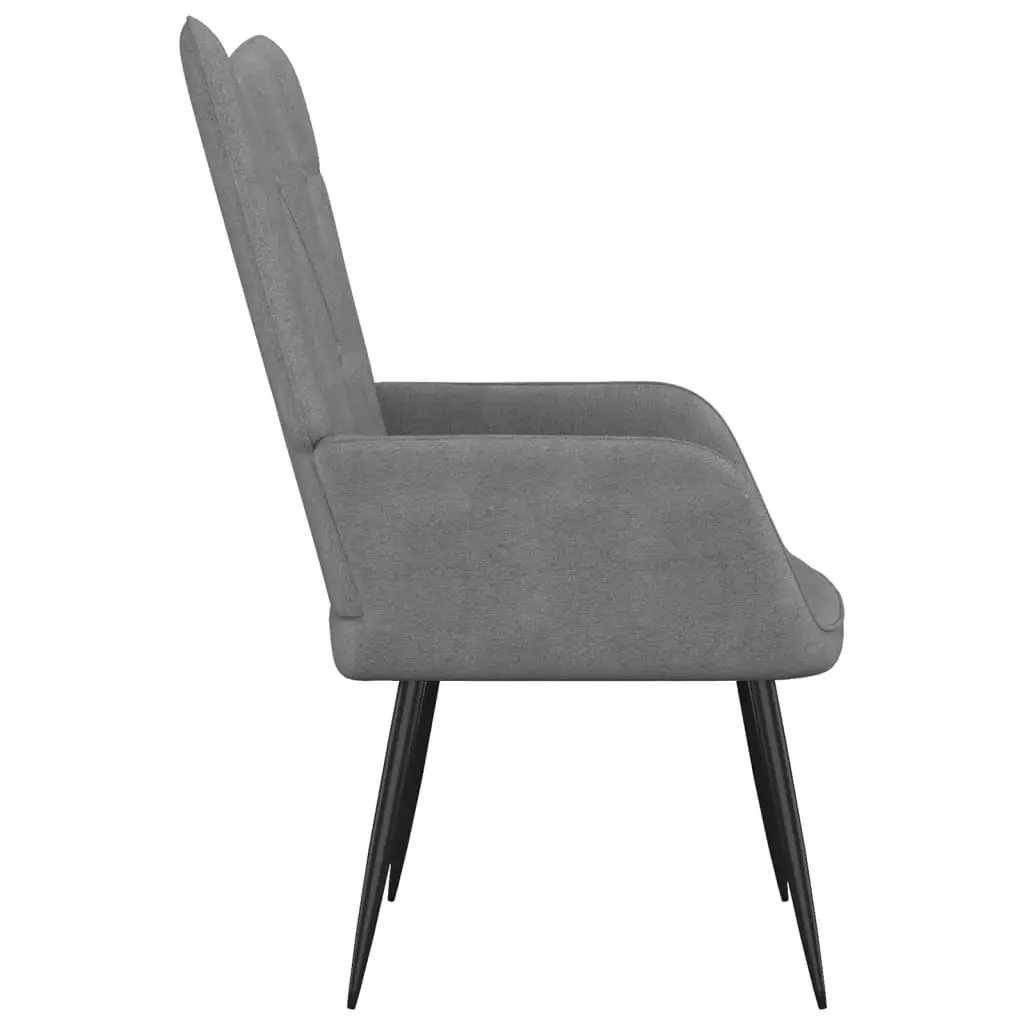 Relaxing Chair with a Stool Dark Grey Fabric 327557